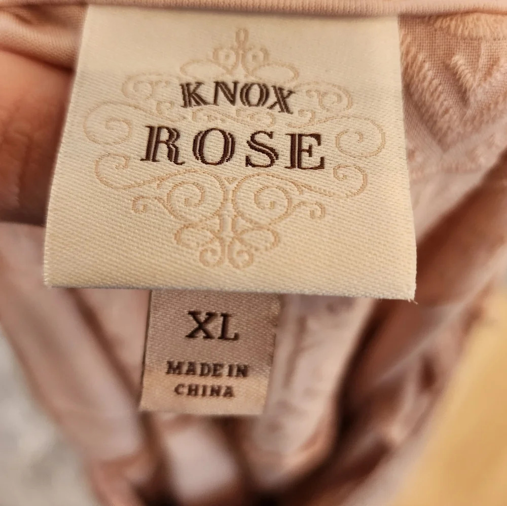 Knox Rose Pink embroidered sleeveless dress.  Size XL. Rayon. - Picture 4 of 16